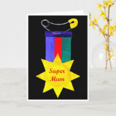 'SuperMum' Moederdag Kaart (Gele Bloem)