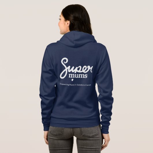 Supermums Rits Hoodie - Navy (Achterkant volledig)