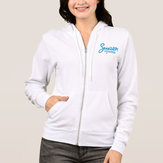 Supermums Rits Hoodie - Wit (Voorkant)