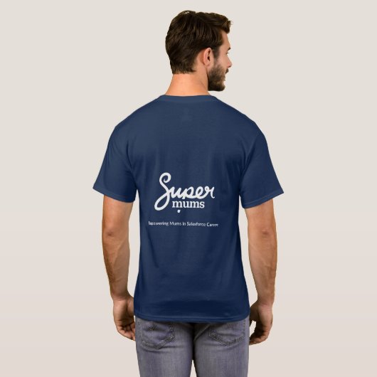 Supermums Ronde tshirt voor Heren-Blauw (Achterkant volledig)