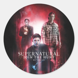 Supernatural Crowley, Dean en Sam Ronde Sticker