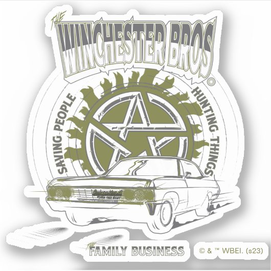 Supernatural "De Winchester Bros" Auto Graphic Sticker (Voorkant)