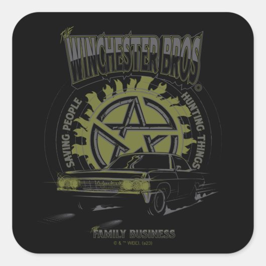 Supernatural "De Winchester Bros" Auto Graphic Vierkante Sticker (Voorkant)