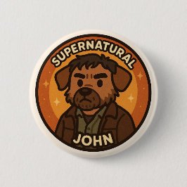 Supernatural Dog beroemd gemaakt door John Ronde Button 5,7 Cm