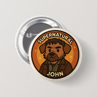 Supernatural Dog beroemd gemaakt door John Ronde Button 5,7 Cm