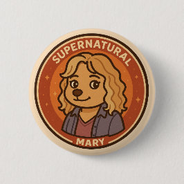 Supernatural Dog beroemd gemaakt door Mary Pin Ronde Button 5,7 Cm