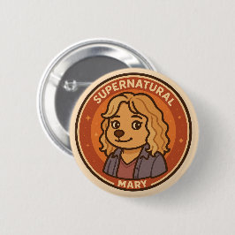 Supernatural Dog beroemd gemaakt door Mary Pin Ronde Button 5,7 Cm