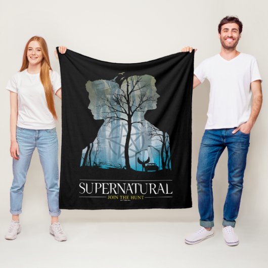 Supernatural Winchester Bros Forest Graphic Fleece Deken (In situ)