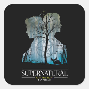 Supernatural Winchester Bros Forest Graphic Vierkante Sticker