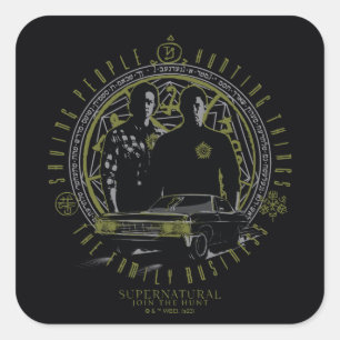 Supernatural Winchester Brothers Familiebedrijf Vierkante Sticker