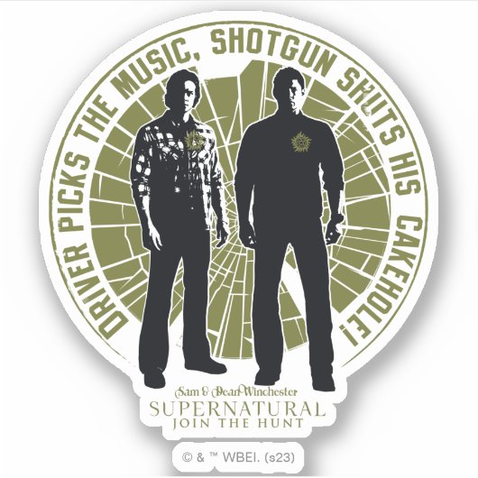 Supernatural Winchester Brothers "Shotgun" Sticker (Voorkant)