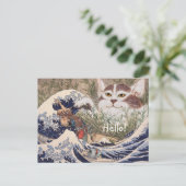 Supernatuurkat bij de Grote Golf Briefkaart (Staand voorkant)