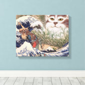 Supernatuurkat bij de Grote Golf Canvas Afdruk (Insitu (Houten vloer))