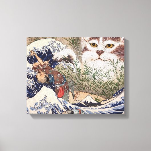 Supernatuurkat bij de Grote Golf Canvas Afdruk (Voorkant)