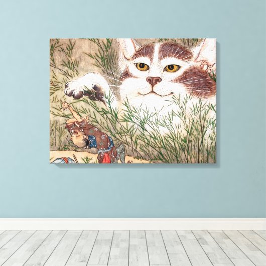 Supernatuurlijk kat canvas afdruk (Insitu (Houten vloer))