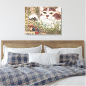 Supernatuurlijk kat canvas afdruk (Insitu (Slaapkamer))