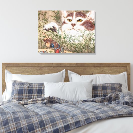 Supernatuurlijk kat canvas afdruk (Insitu (Slaapkamer))