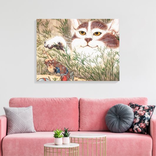 Supernatuurlijk kat canvas afdruk (Insitu (Woonkamer))