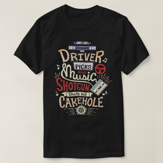 Supernatuurlijk stuurprogramma toont de muziekopve t-shirt (Design voorkant)