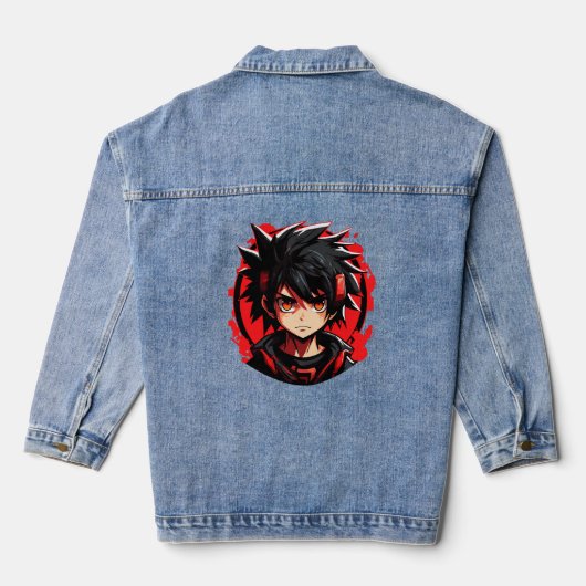 Supernatuurlijke Uitrusting: Anime Jongen Denim Jacket (Achterkant)