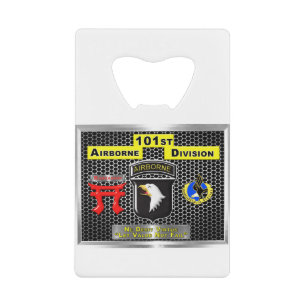 Supernieuw ontwerp van de 101e luchtverkeersdivisi creditkaart flessenopener