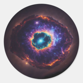 Supernova explosie in sterrenhemel ronde sticker