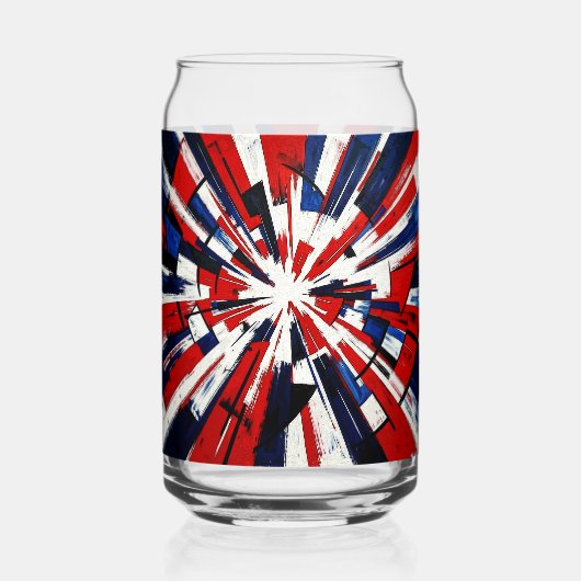 Supernova Pop – Abstracte Geometrische Explosie Blikvorm Glas (Voorkant)