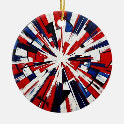 Supernova Pop – Abstracte Geometrische Explosie Keramisch Ornament (Voorkant)