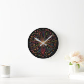 Supernova - Rainbow Stars Galaxy Black Retro Boho Ronde Klok (Huis)