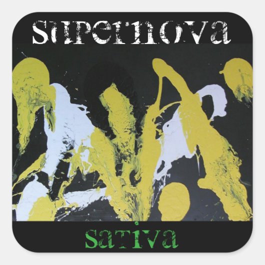 SUPERNOVA SATIVA VIERKANTE STICKER (Voorkant)