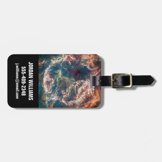 Supernovaresten Cassiopeia A. Bagagelabel (Voorkant horizontaal)