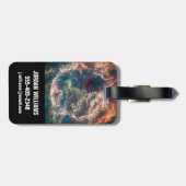 Supernovaresten Cassiopeia A. Bagagelabel (Achterkant horizontaal)