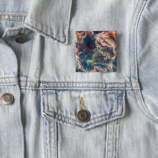 Supernovaresten Cassiopeia A. Vierkante Button 5,1 Cm (In situ)