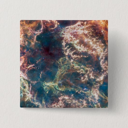 Supernovaresten Cassiopeia A. Vierkante Button 5,1 Cm (Voorkant)