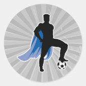 supero heldenvoetbalspeler ronde sticker (Voorkant)