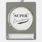 Superoma Verzilverd Banner Ornament (Voorkant)