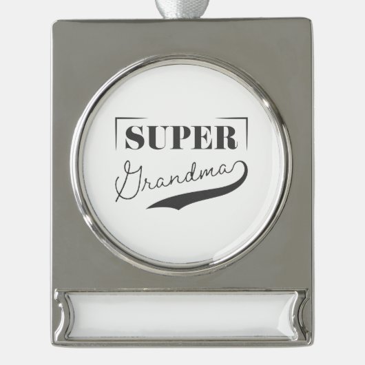 Superoma Verzilverd Banner Ornament (Voorkant)