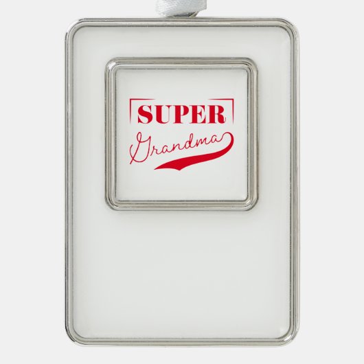 Superoma Verzilverd Omlijst Ornament (Voorkant)