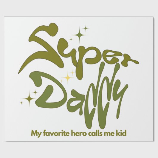 Superpapa-held voor kinderen cadeaupapier (Vlak)