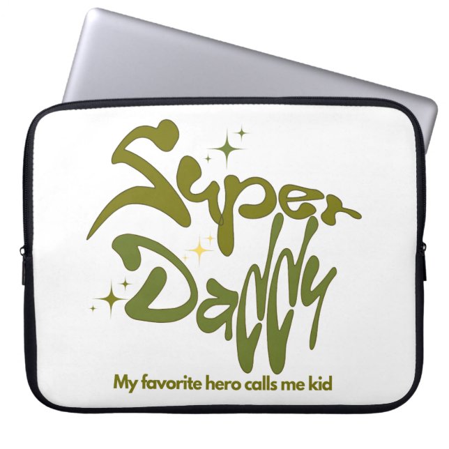 Superpapa-held voor kinderen laptop sleeve (Voorkant)