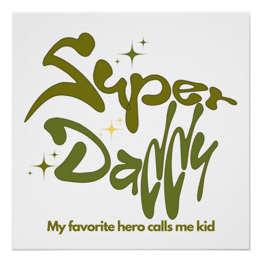 Superpapa-held voor kinderen perfect poster (Voorkant)