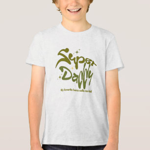 Superpapa-held voor kinderen Tri-Blend shirt