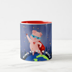 SuperPig Tweekleurige Koffiemok