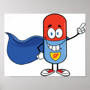 Superpil Cartoon Held Karakter Poster