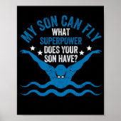 Superpower Funny Ma Pap Zwemteam Parent Mijn vader Poster (Voorkant)