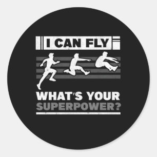 Superpower Jumg Triple Jumper Track en Field Long Ronde Sticker
