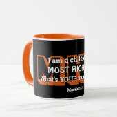 Superpower MEEST GESCHIKT, zwart Sinaasappel voor  Mok (Voorkant links)