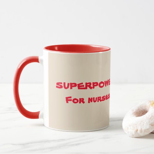 Superpower voor verpleegkundigen Koffiewalvissen M Mok (Met donut)