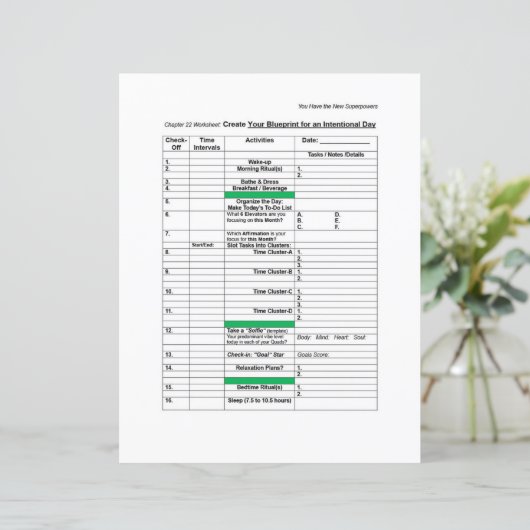 Superpower-werkblad: Opzettelijke blauwdruk voor d (Staand voorkant)