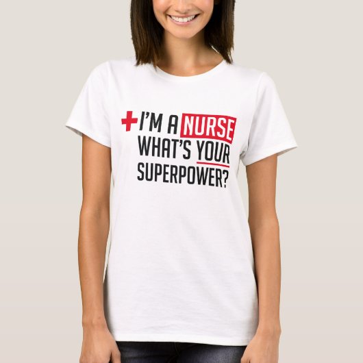 Superpowered verpleegster t-shirt (Voorkant)
